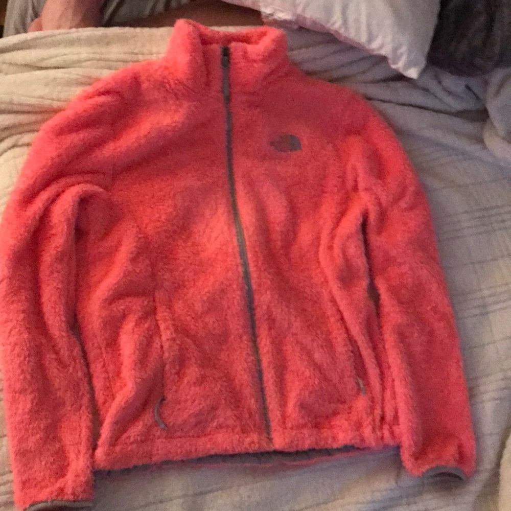 North face furry zip up jacket